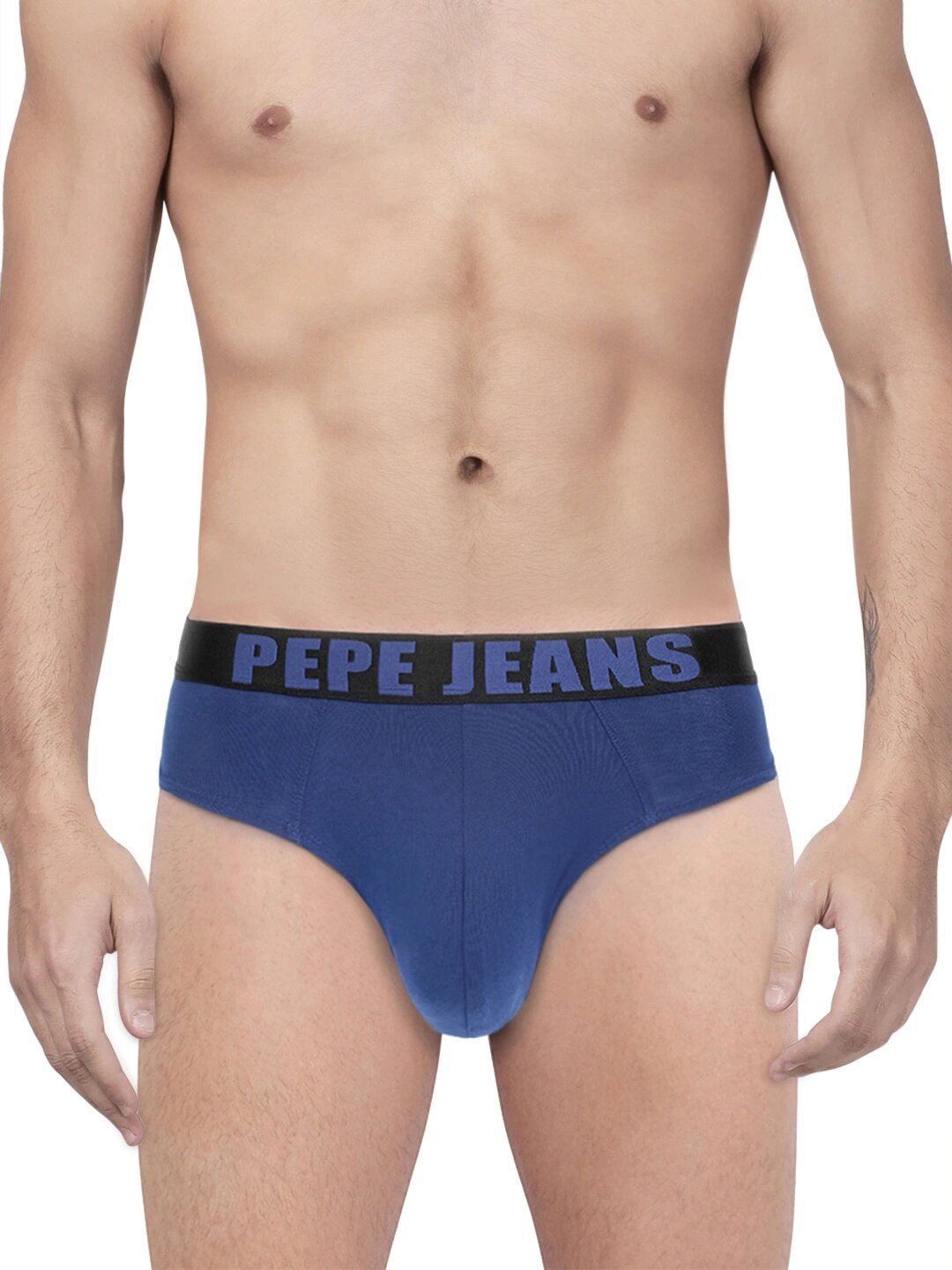 Pepe Jeans London Men Solid Blue Brife Pack Of 1